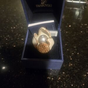 Swarovski Gold and Silver Pearl Ring